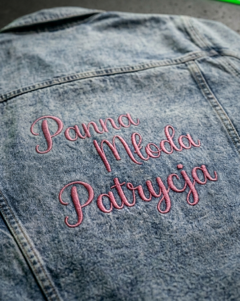Kurtka jeansowa prezent na panieński Panna Młoda